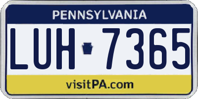 PA license plate LUH7365