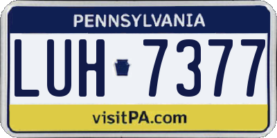 PA license plate LUH7377