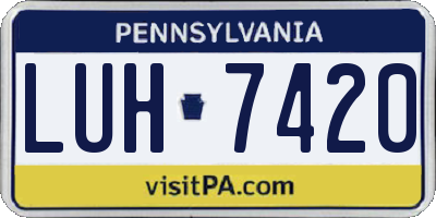 PA license plate LUH7420