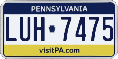PA license plate LUH7475