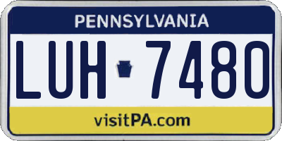 PA license plate LUH7480