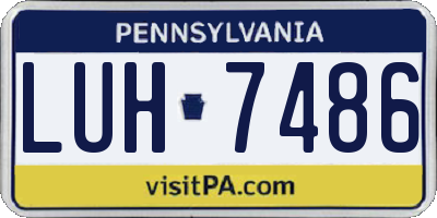 PA license plate LUH7486
