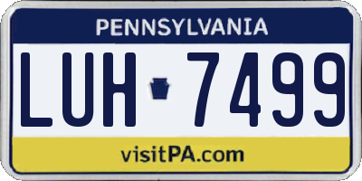 PA license plate LUH7499