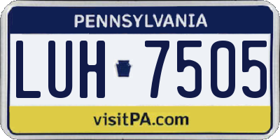 PA license plate LUH7505