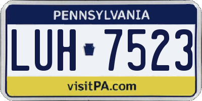 PA license plate LUH7523