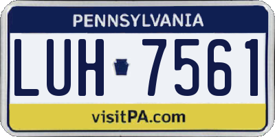 PA license plate LUH7561