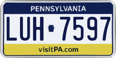 PA license plate LUH7597