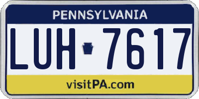 PA license plate LUH7617