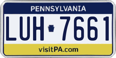 PA license plate LUH7661