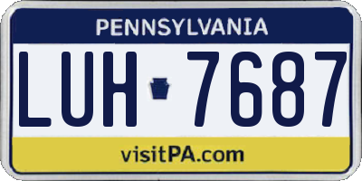 PA license plate LUH7687