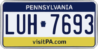 PA license plate LUH7693