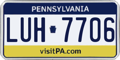 PA license plate LUH7706