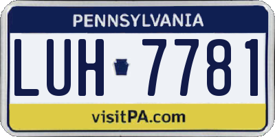 PA license plate LUH7781