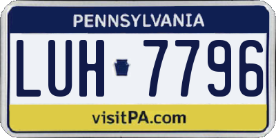 PA license plate LUH7796