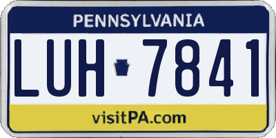 PA license plate LUH7841