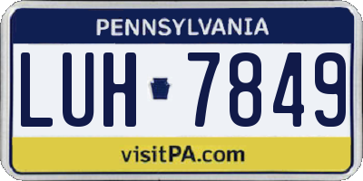 PA license plate LUH7849