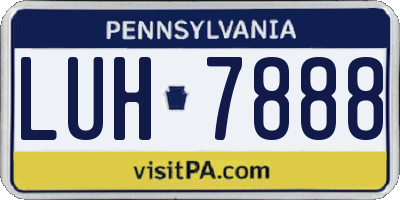 PA license plate LUH7888