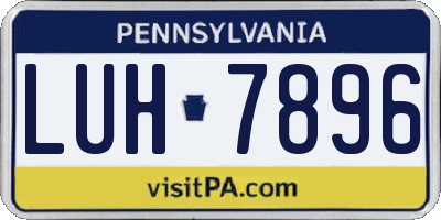PA license plate LUH7896