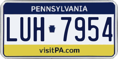 PA license plate LUH7954