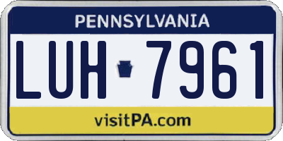PA license plate LUH7961