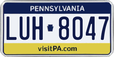 PA license plate LUH8047