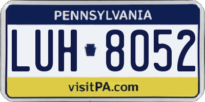 PA license plate LUH8052