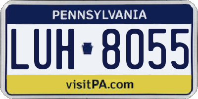 PA license plate LUH8055