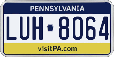 PA license plate LUH8064