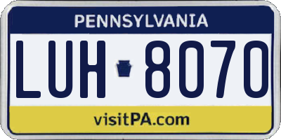PA license plate LUH8070