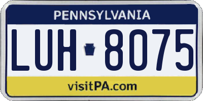 PA license plate LUH8075