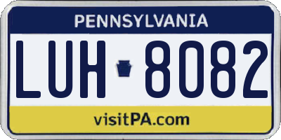 PA license plate LUH8082