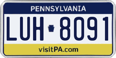 PA license plate LUH8091