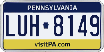 PA license plate LUH8149