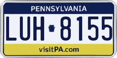 PA license plate LUH8155