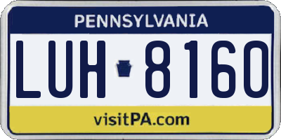 PA license plate LUH8160