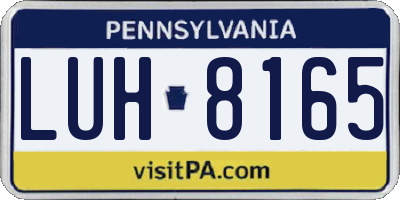 PA license plate LUH8165