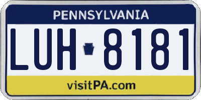 PA license plate LUH8181
