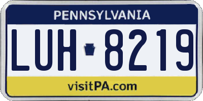 PA license plate LUH8219