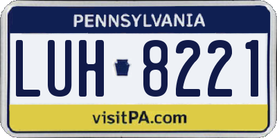 PA license plate LUH8221