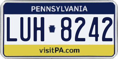 PA license plate LUH8242