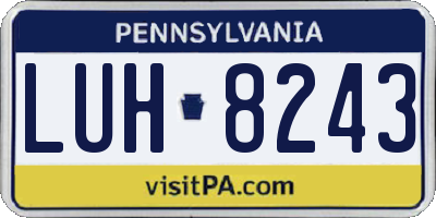 PA license plate LUH8243