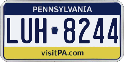 PA license plate LUH8244