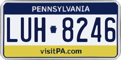 PA license plate LUH8246