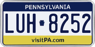 PA license plate LUH8252
