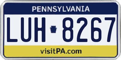 PA license plate LUH8267