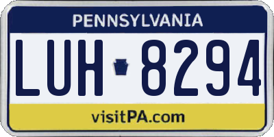PA license plate LUH8294
