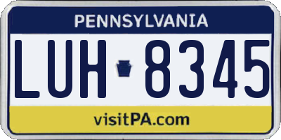PA license plate LUH8345