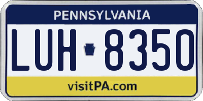 PA license plate LUH8350