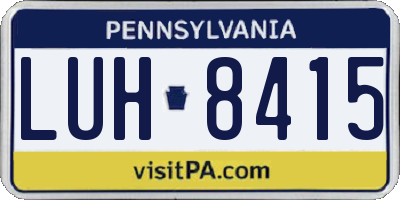 PA license plate LUH8415