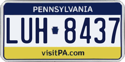 PA license plate LUH8437